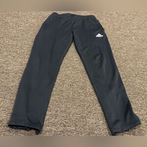 Adidas Womens Black Elastic Waist Ankle Zip Activewear Pull On Track Pants Sz M